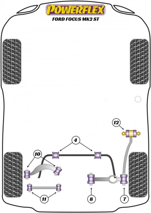 thumbnail image 2 of GodFlex Polyurethane Suspension Arm & ARB Bush Kit For Ford Focus ST Mk2 05-10 2 of 4